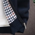 thumbnail image 4 of Mikilon Cardigan Tricoté à Fermeture Éclair pour Hommes, Chandail Épais à Col Montant, Doublé en Molleton, Chaud, 4 of 5