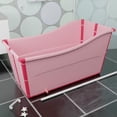 thumbnail image 4 of Soaking Standing Bath Tub, Collapsible Bathtub Large Sized  for Household Pink, 4 of 7