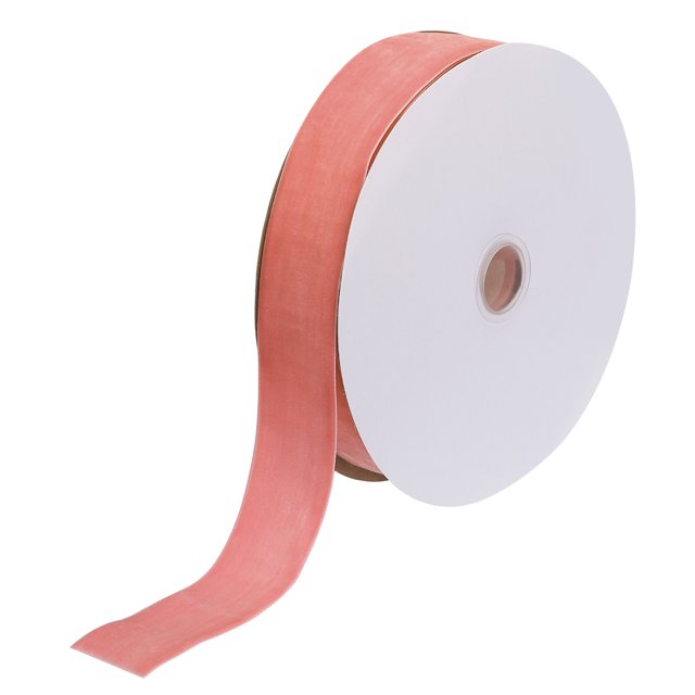 Unique Bargains Velvet Ribbon 1 1/2 Inch x 25 Yard Single Face Spool Silky DIY Crafts Gift Wrapping Bow Decoration Deep Pink