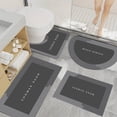 thumbnail image 4 of 4-Piece Super Absorbent Microfiber Bath Mat Set - Non-Slip Quick Dry Bathroom Rugs, Machine Washable Soft Shower Mats for Home, Hotel, Dorm - Includes Contour Rug, Lid Cover & Toilet Mat, 4 of 5