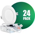 thumbnail image 1 of QPLUS 4Inch LED Recessed Slim Pot Light with Junction Box, 10W (=75W), 750 Lumens, Dimmable, IC Rated, ETL, Energy Star (5000K, 24 Pack), 1 of 5