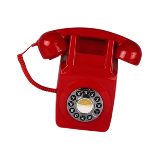 stanreset Retro Landline Phone Wall Mount Telephone Business Phone Type Corded Red 22x14.5x9CM