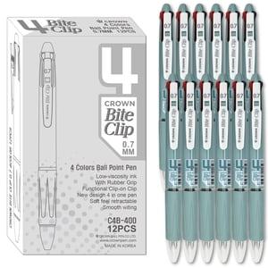 [Crown] Bite Couper 0.7mm 4-Color Stylos de pointe, corps vert peacook, 12 Nombre