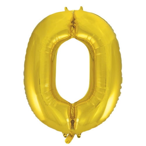 Ballon en aluminium doré en forme de chiffre 0 de 34 pouces de Unique