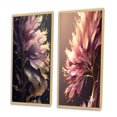 thumbnail image 3 of Designart "Pink and Gold Abstract Leaf Design III" Leaves Framed Wall Art Set Of 2 - Blue Floral Frame Gallery Set For Office Decor, 3 of 6