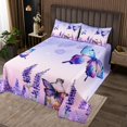 thumbnail image 2 of Blue Butterfly Quilt Set Light Purple Lavender Bedspread Set Queen,Rustic Aesthetic Animal Coverlet Set Flying Butterflies Quilted Chic Nature Art Room Decor, 2 of 3