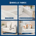 thumbnail image 2 of Causeuse, Causeuse 51 Pouces, Petite Causeuse en Peluche Confortable pour Petits Espaces, Beige, 2 of 8