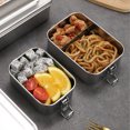 thumbnail image 4 of Dishwasher Safe Stainless Steel Food Containers, Reusable Metal Lunch Boxes with Leak Proof Lockable Clips & Airtight Silicone Ring, Eco-Friendly & Non-Toxic (6.5*4.7*2.4 Inches), 4 of 5