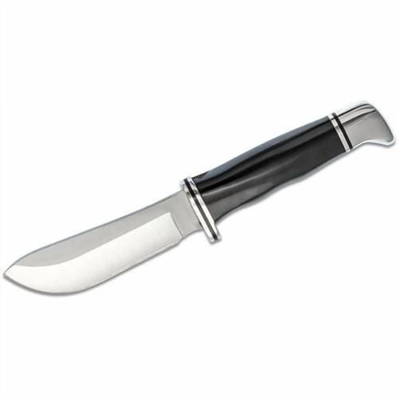 Buck Knives, couteau 103 Skinner™, couteaux à lame fixe, lame en acier inoxydable de 4" avec gaine en cuir, chasse, camping et plein air, fabriqué aux États-Unis, garantie à vie, traité thermiquement,