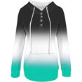 thumbnail image 5 of WEAIXIMIUNG Sweatshirts for Women Trendy Graphic Women's Autumn and Winter Fashionable Street Style Gradually Changing Color Button Collar Pocket Drawstring Casual Sports Hoodie (3), 5 of 5