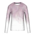 thumbnail image 4 of TIMIFIS Men's Print Graphic Optical T-Shirt Print Long Sleeve Daily Tops Basic Elegant Round Neck-PinkFall, 4 of 5