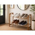 thumbnail image 4 of Basicwise QI004330.2 Bamboo Storage Shoe Rack, Free Standing Shoe Organizer Storage Rack, 2 Tier, 4 of 5