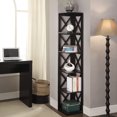 thumbnail image 3 of Convenience Concepts Oxford 5 Tier Shelf X Frame Home Corner Bookcase, Black, 3 of 3