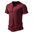 thumbnail image 2 of vdgthytj Short Sleeve T-Shirts for Men Button up Round Neck Slim Muscle Tees Lightweight Breathable Athletic Gym Shirts, 2 of 8