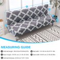 thumbnail image 2 of 2024 Folding Sofa Bed Cover Solid Color Futon Armless Slipcover Polyester Elastic Fabric All-Inclusive Cover, 2 of 9