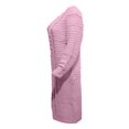 thumbnail image 4 of Robe Tricotée à Manches Longues pour Femmes Motif Crochet Unie Côtelée Robe Décontractée, 4 of 5