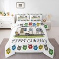 thumbnail image 2 of Erosebridal RV Car Bedding Full Comforter Set, Colorful Owl Down Comforter, Happy Camping Decor, Reversible 3 Pieces, 2 of 8