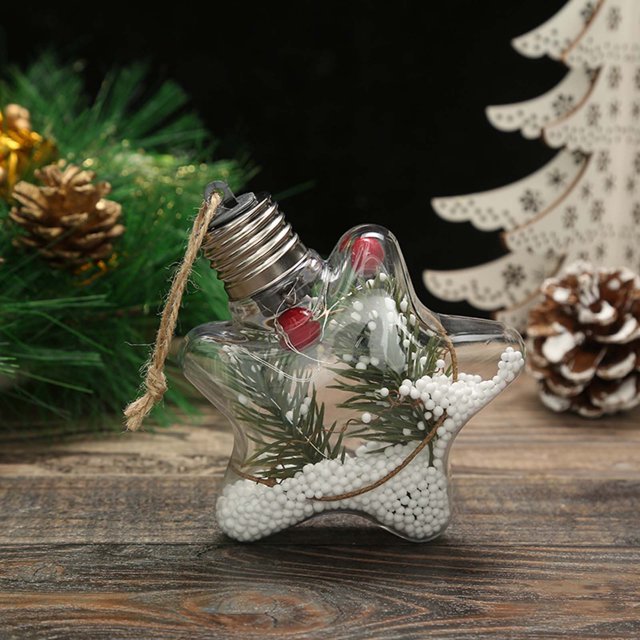 Agiferg Christmas LED Transparent Christmas Ball Christmas Tree Pendant Glowing