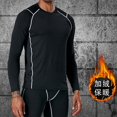 thumbnail image 1 of Styesk Mens Shirts Men's Splice Exercise Close-fitting High Resilience Round Neck Long Sleeved, 1 of 3