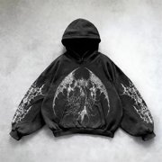 HUITKMM Hoodies for Men Pullover Angel Graphic Print Pullover Hoodie Sweatshirt for Casual Wear and Style