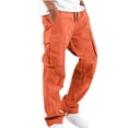 thumbnail image 1 of RKSTN Cargo Pants for Men Drawstring Solid Color Casual Multiple Pockets Trousers Outdoor Fitness Pants with Pockets, 1 of 4