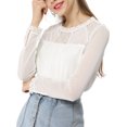 thumbnail image 1 of INSPIRE CHIC Blouses Décontractées pour Femmes à Col Rond en Dentelle Florale à Manches Longues en Chiffon, 1 of 6