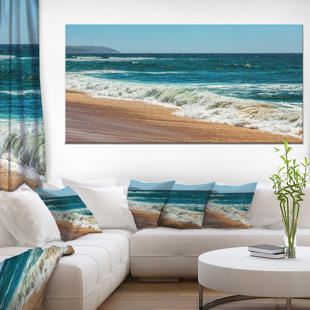Ideal Blue Atlantic Beach in Summertime - Seashore Canvas Art Print