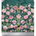 thumbnail image 2 of Soimoi Green Velvet Fabric Flowerpecker & Floral Panel Fabric Prints by Yard 58 Inch Wide, 2 of 5