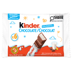 KINDER CHOCOLATE/CHOCOLAT Barre de chocolat au lait avec un remplissage lacté, 6 Barres enrobées individuellement par paquet, 126 g