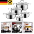 thumbnail image 1 of Ensemble de 10 Pcs de Casseroles en Acier Inoxydable Casseroles Casserole Ensemble de Casseroles Casserole Ensemble de Couvercles de Casseroles DHL, 1 of 5