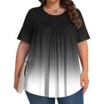 thumbnail image 2 of Plebaso Hauts pour Femmes Grande Taille Manches Courtes Blouses Plissées Décontractées Col Rond Été Tuniques Amples, 2 of 6
