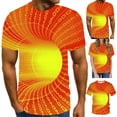 thumbnail image 1 of lcziwo T-Shirts à Illusion d'Optique pour Hommes, Hauts Imprimés 3D Fantaisie, T-Shirts pour Hommes 2024, T-Shirt Graphique au Design Cool d'Été, Grande Taille et Taille Forte, Manches Courtes, Col Rond, T-Shirts Orange G, 1 of 5
