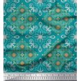 thumbnail image 1 of Soimoi Rayon Fabric Filigree Damask Decor Fabric Printed Yard 56 Inch Wide, 1 of 3
