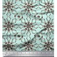 thumbnail image 1 of Soimoi Green Rayon Fabric Floral Wreath Geometric Printed Fabric 1 Yard 58 Inch Wide, 1 of 5