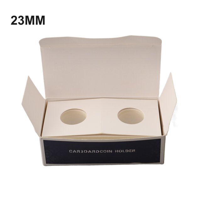 LEFU Coin Collection Storage Box Set - 12 Sizes Cardboard Holders Optional for Stamps & Coins, White Square Protective Cases, 50 Sheets per Box, Ideal for Collectors