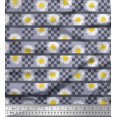 thumbnail image 1 of Soimoi polyester Crepe Fabric Stripe,Square & Daisy Floral Decor Fabric Printed Yard 52 Inch Wide, 1 of 1