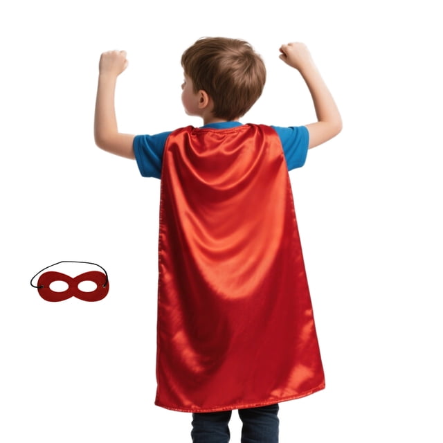 TOPTIE Satin Superhero Costume Capes & Mask Set for Holiday Festivals