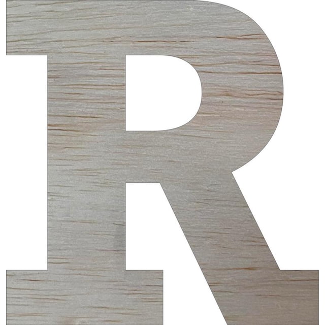 Wooden Block Letters, Unfinished 4'' Rockwell R, Craft