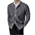 thumbnail image 2 of Mikilon Cardigan en Tricot à Revers pour Homme, Chandail Ajusté Élastique, 2 of 3