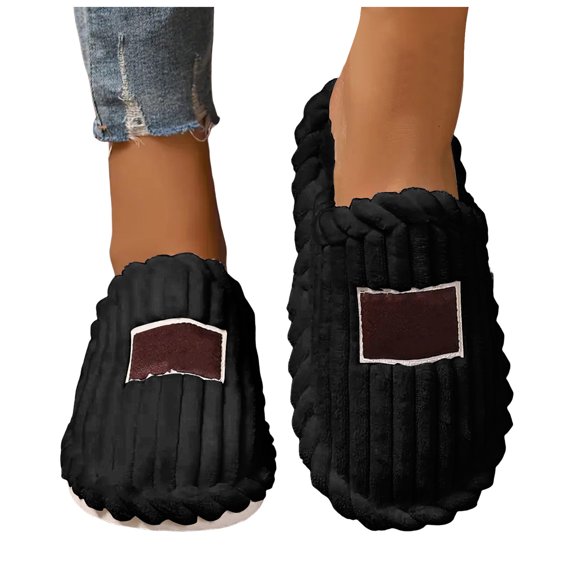 Fuzzy Slippers for Women Men Guest Adult Cozy Plush Memory Foam House Slides Shoes Winter Bedroom Home Slip on