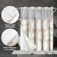 thumbnail image 4 of Americanflat Rideau de Douche Sans Crochets 72x75 - Rideau de Douche Moderne Résistant à l'Eau avec Panneau Transparent, Doublure à Encliqueter et Oeillets Durables - 100 % Polyester - Beige Chaud et Ivoire, 4 of 5