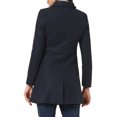 thumbnail image 3 of INSPIRE CHIC Women's Peter Pan Collar Single Breasted Mid Length Overcoat Dark Blue M, 3 of 5