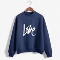 thumbnail image 2 of CEHVOM Femmes Mode Décontractée Imprimé Col Rond Ample Manches Longues Hauts Courts Blouse Chandails Sans Capuche Liquidation, 2 of 5