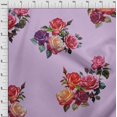thumbnail image 3 of oneOone Tissu Georgette Viscose Feuilles et Imprimé Aquarelle de Roses Tissu BTY 42 Pouces de Large, 3 of 4