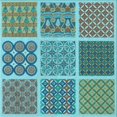 thumbnail image 1 of Ahgly Company Machine Washable Indoor Square Transitional Turquoise Green Area Rugs, 6' Square, 1 of 7