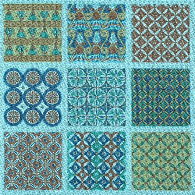 Ahgly Company Machine Washable Indoor Square Transitional Turquoise Green Area Rugs, 6' Square