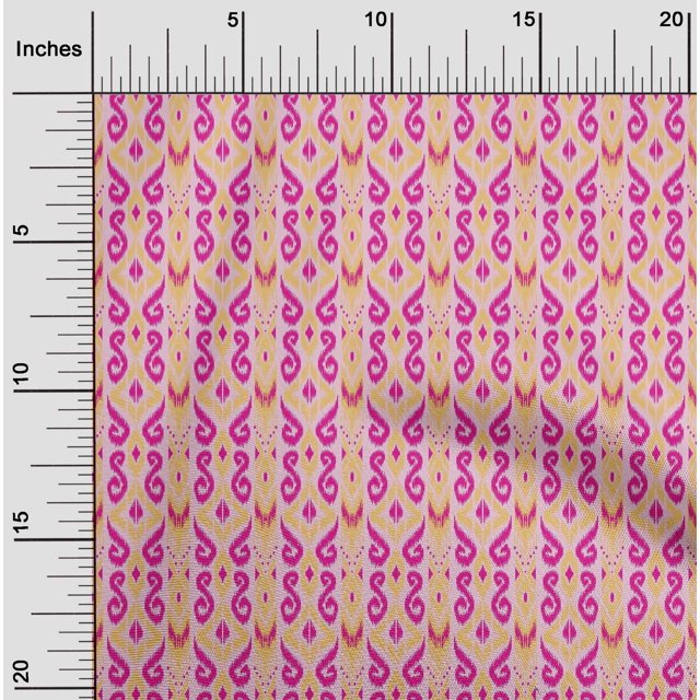 oneOone Polyester Lycra Fabric Stripe & Swirl Ikat Printed Fabric 1 Yard 56 Inch Wide