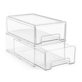 thumbnail image 1 of Sorbus Medium Clear Stackable Storage Drawers, Plastic Storage Drawers with Handles for Laundry Room, Office, Closet, Desk, Home, Kitchen, Pantry, Bathroom, Room, Organization and Storage (2 Pack), 1 of 8