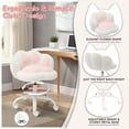 thumbnail image 3 of AKDSteel Vanity Chair With Cat Back, 360° Swivel Height-Adjustable Armless Office Chair With Wheels And Plush Cushion, 3 of 9