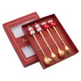 thumbnail image 1 of XZNGL Christmas Gift Sets for Family 4Pcs Stainless Steel Christmas Spoon Gift Set Dessert Spoon Fork Coffee Spoon Christmas Pendant Spoon Tableware Set Christmas Tea Gift Set, 1 of 7
